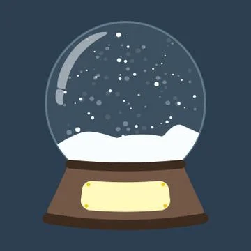 Empty christmas winter snow globe vector illustration Stock Illustration