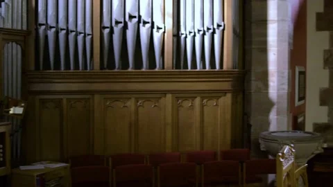 Empty church and open bible Stock Footage 151230169