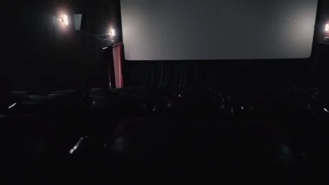 Empty cinema hall before the movie Stock Footage 73326637
