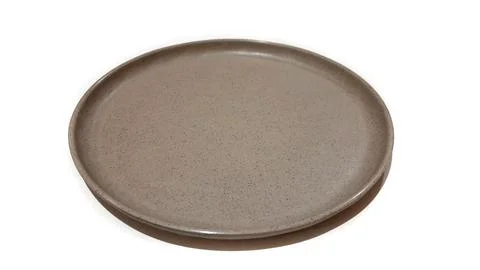 Empty circle brown plate with ceramic melamin material Stock Photos