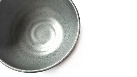 Empty circle grey bowl with ceramic melamin material Stock Photos