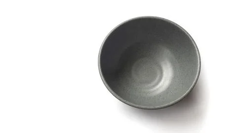Empty circle grey bowl with ceramic melamin material Stock Photos