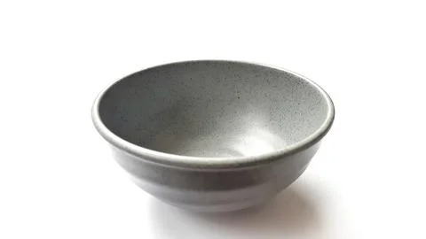 Empty circle grey bowl with ceramic melamin material Stock Photos
