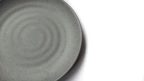 Empty circle grey plate with ceramic melamin material Stock Photos