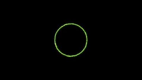 Empty circle, wheel frame with electric power border glowing, burning Stock Footage 125716622