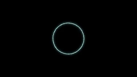 Empty circle, wheel frame with electric power border glowing, burning flame Stock Footage 125716761