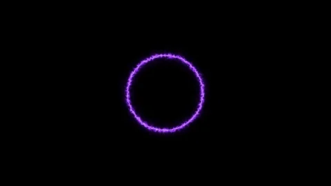 Empty circle, wheel frame with electric power border glowing, burning flame Stock Footage 125716788