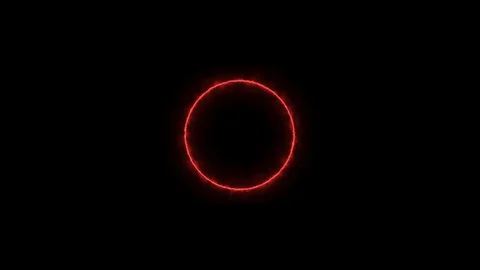 Empty circle, wheel frame with electric power border glowing, burning flame Stock Footage 125717230