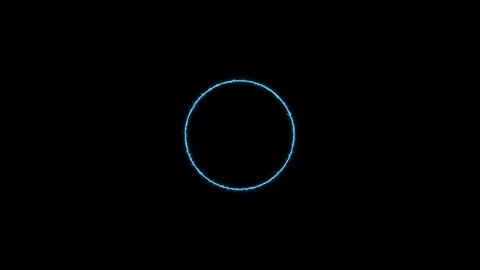 Empty circle, wheel frame with electric power border glowing, burning flame Stock Footage 125717434