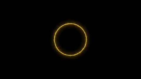 Empty circle, wheel frame with electric power border glowing, burning flame Stock Footage 125717489