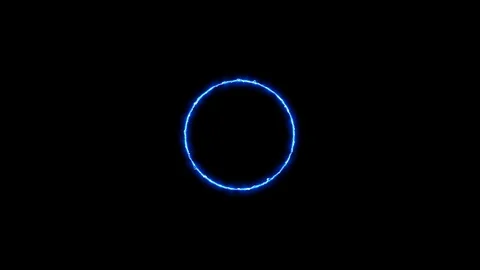 Empty circle, wheel frame with electric power border glowing, burning flame Stock Footage 125717543