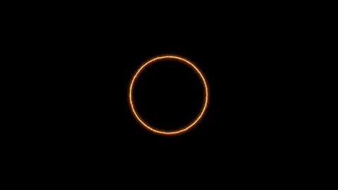 Empty circle, wheel frame with electric power border glowing, burning flame Stock Footage 125717621