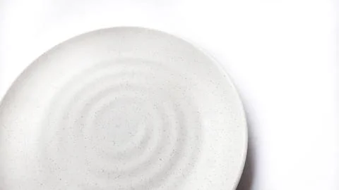 Empty circle white plate with ceramic melamin material Stock Photos