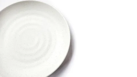 Empty circle white plate with ceramic melamin material Stock Photos