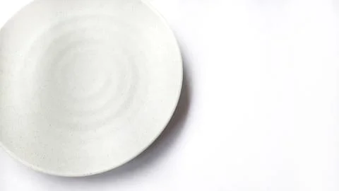 Empty circle white plate with ceramic melamin material Stock Photos