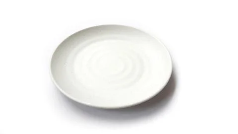 Empty circle white plate with ceramic melamin material Stock Photos