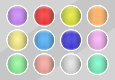 Empty Circles with Highlight, Gloss Effect. Eps 10 vector. Gradient buttons set. Stock Illustration