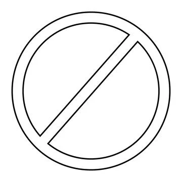 Empty circular border with diagonal line on plain background Ilustração Stock