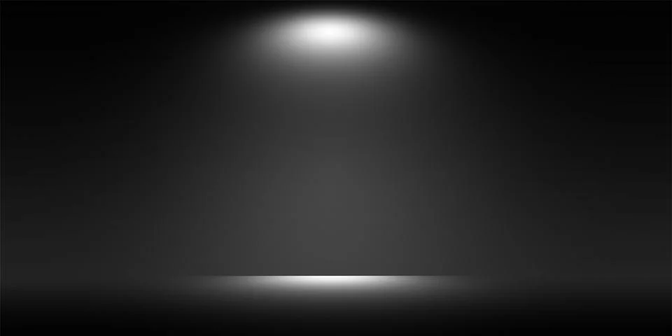 Empty Circular Dark Grey gradient with Black solid vignette lighting Studio wall Illustrazione stock