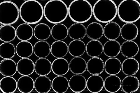 Empty circular shaped firework box after use. Stock Photos