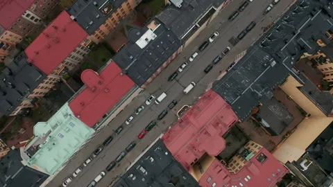 Empty city from above during Coronavirus Covid19 pandemic outbreak. Stock Footage 153270868