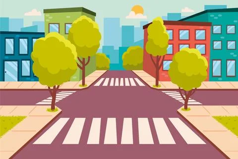 Empty city because of the pandemic Ilustração Stock