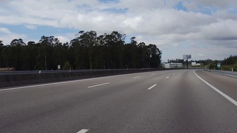  Empty city drive on the highway - Bial  Galp - circular na autoestrada Stock Footage 128315908