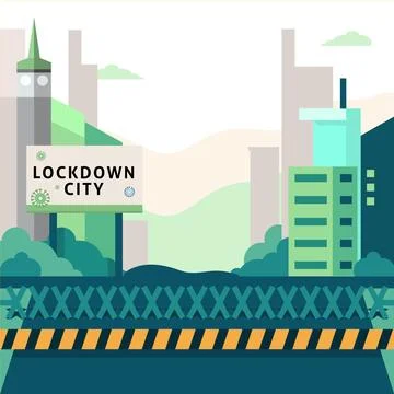 Empty city due to pandemic Stock Illustration