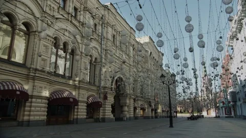 An empty city during quarantine Stock Footage 148132283