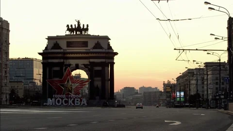 An empty city during quarantine Stock Footage 148135877