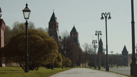 An empty city during quarantine Stock Footage 148137243