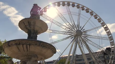 Empty City, Motionless Budapest Eye, Sun Passing In Timelapse, Covid-19 Stock Footage 130995224