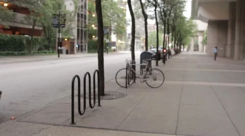 Empty city sidewalk street Stock Footage 41826740