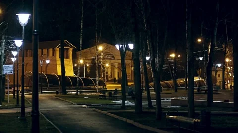 Empty city street at night Stock Footage 58079657