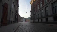 Empty City Street. Riga, Latvia, Europe. Stock Footage