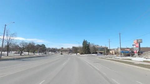 Empty city streets in tech district as workers work from home in Waterloo Canada Vidéo 150008414