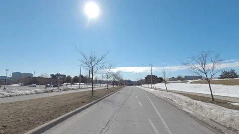 Empty city streets in tech district as workers work from home in Waterloo Canada Video stock 150008980