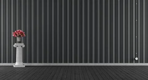 Empty classic black room Stock Illustration