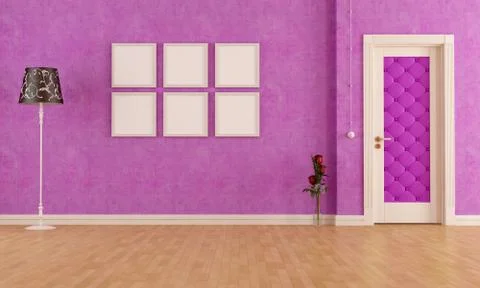 Empty classic purple interior Stock Illustration