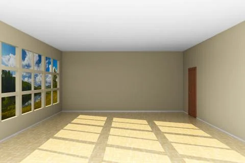 Empty classroom. 3D illustration Stock Illustration