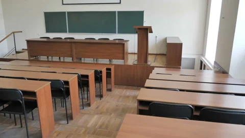 Empty Classroom, Auditorium, Conference Hall Stock Footage 132441232