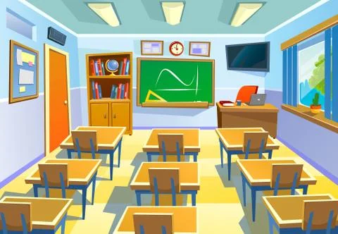 Empty classroom background Stock Illustration