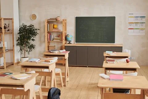 Empty Classroom Background 스톡 사진