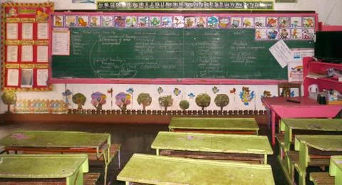 An Empty Classroom in Benguet, Philippines Stock Photos