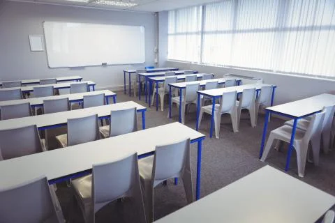Empty classroom in the college Foto stock