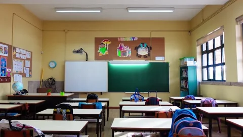 Empty classroom Stock Footage 184388078