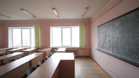 Empty Classroom In High School, College, University Stock Footage 327986491