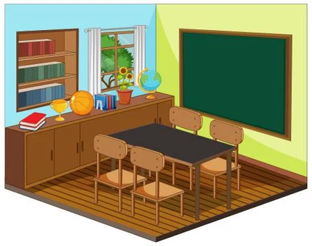 Empty classroom interior with classroom elements Stock Illustration