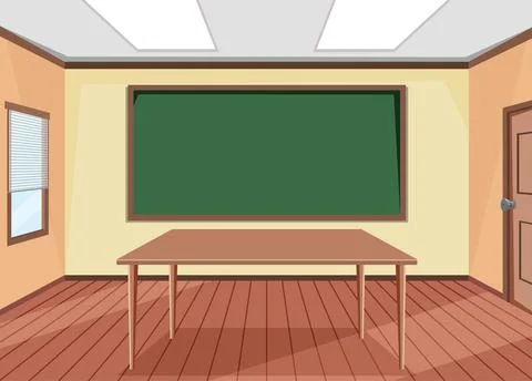 Empty classroom interior design with blackboard 스톡 일러스트