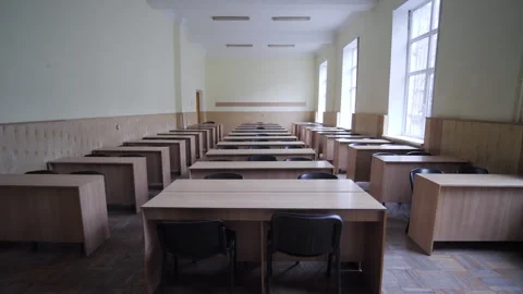 Empty Classroom, Lecture Room At University Stock Footage 264161061